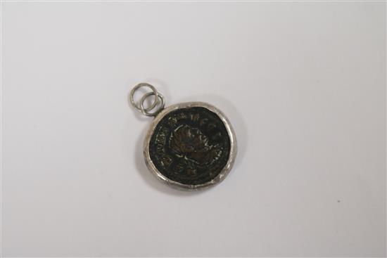 A Roman bronze coin, possibly Maximianus, Dia 20mm (overall); 9.6g gross